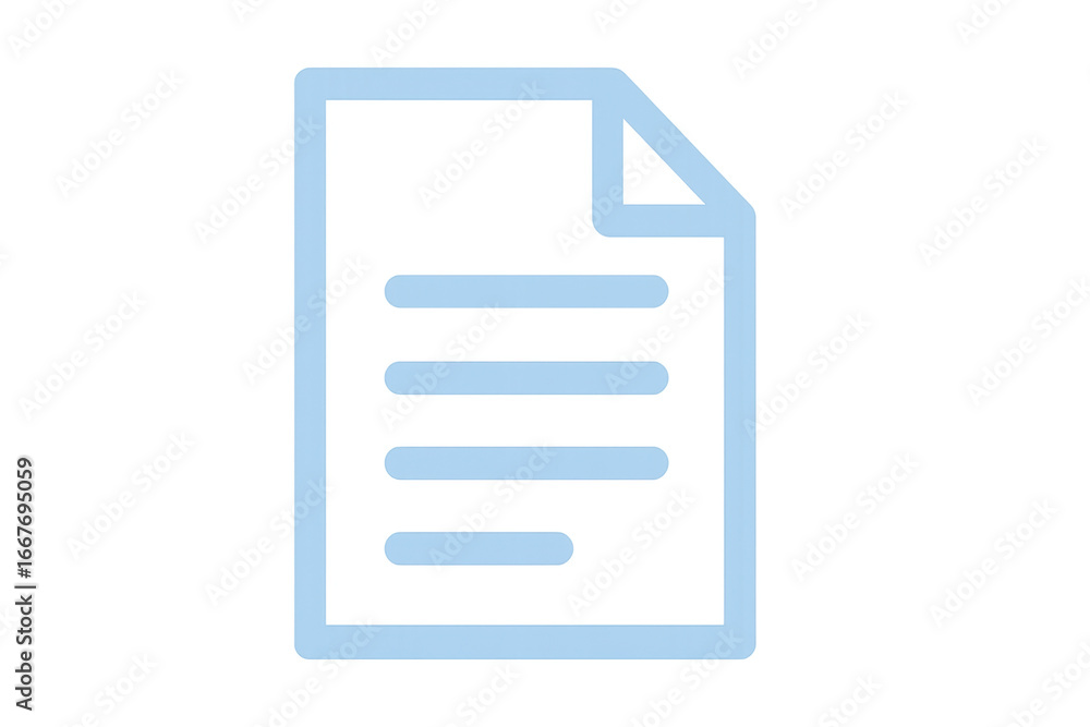 Poster blue document icon representing data and information on transparent background
