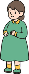 Obraz premium a worried-looking pregnant woman