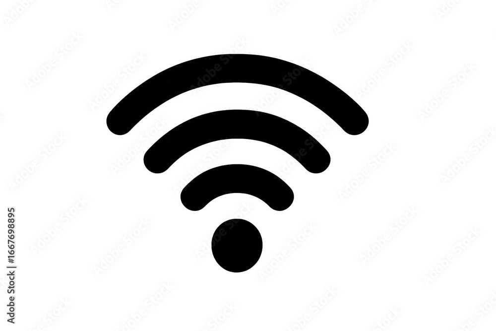 Poster black wifi symbol representing wireless network connection on transparent background