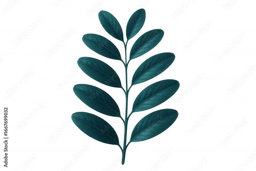 Aufkleber dark teal leaf with transparent background creating a sense of tranquility and sophistication, ideal