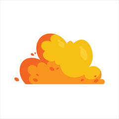 Flat Orange Bush Vector Illustration