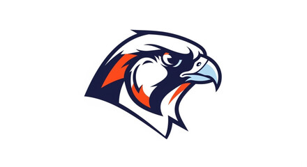 Download falcon head vector logo template design element for sports team and mascot illustration, editable eps format
