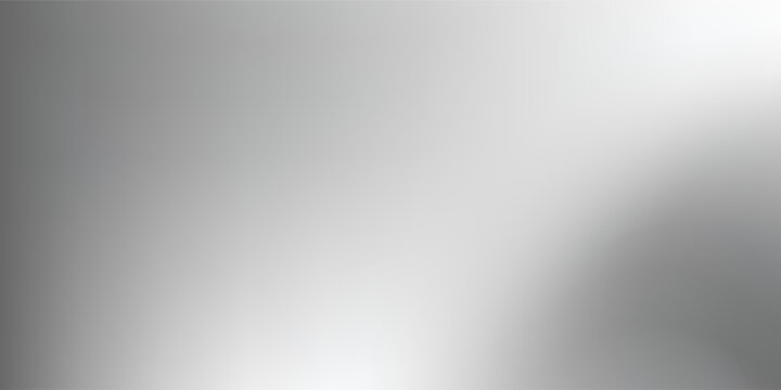 Silver foil background with metal mirror texture. Chrome gradient surface with light gloss. Vector aluminum grey sheet with reflection. Platinum and