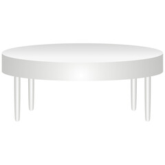 Round White Table Vector Illustration