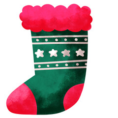 Christmas socks watercolor ilustration