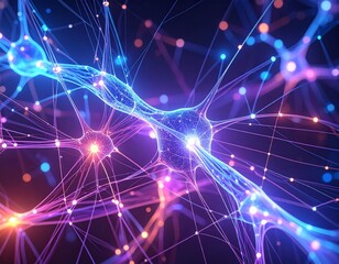 Obraz premium AI Neural Network: Abstract Visualization of Data Streams & Interconnected Nodes. Artificial Intelligence & Digital Innovation