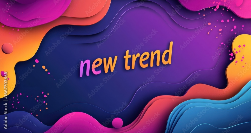 Poster bright abstract background featuring colorful shapes and vibrant text message