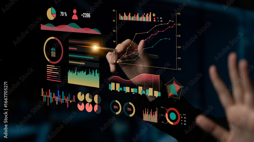 Poster interactive data visualization showcases advanced analytics for business decision making through vib