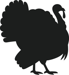 Turkey Silhouette Vector Illustration for Thanksgiving and Autumn Designs