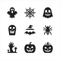 Obraz premium halloween icons set