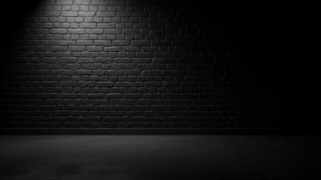Dark room with brick wall and spotlight (1)