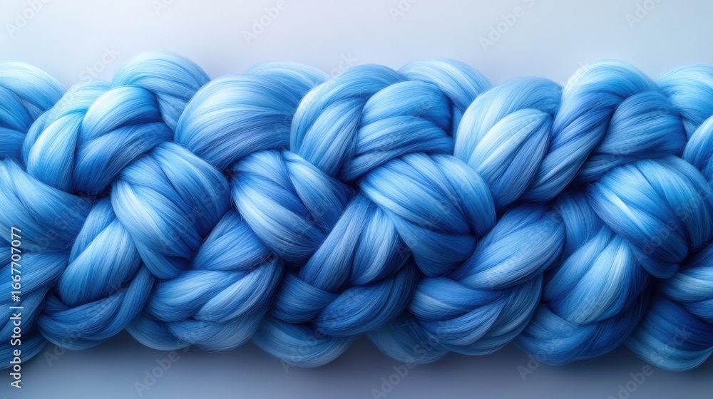 Poster distinct blue braided cables intertwine in an endless formation, enhanced by a soft gradient backgro