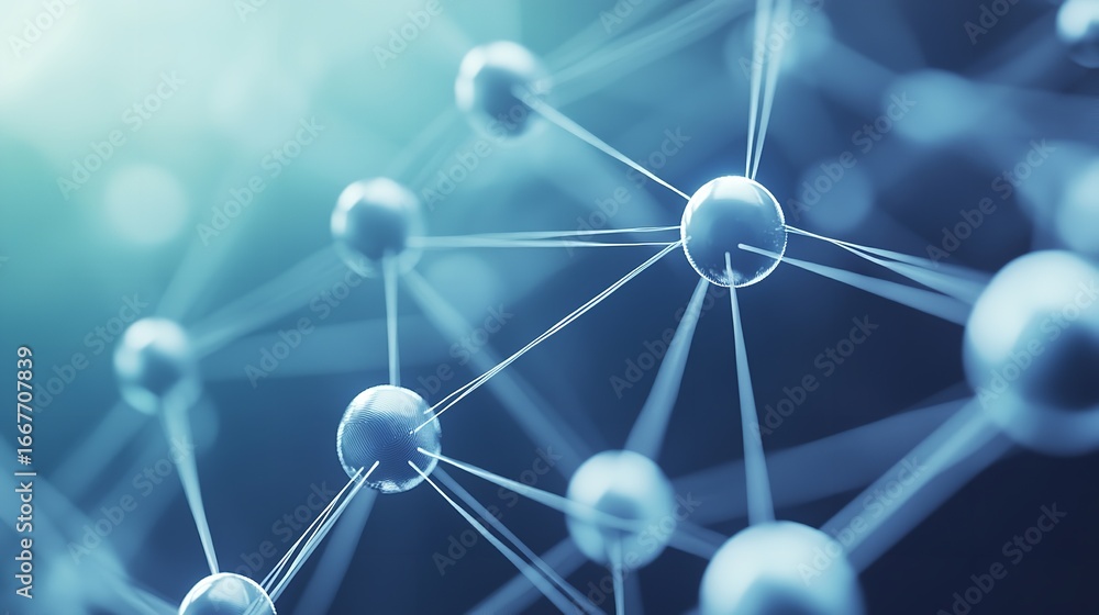 Aufkleber stunning abstract molecular structure with interconnected spheres representing scientific innovation