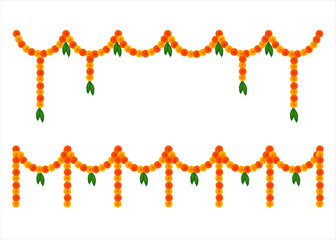 Indian Festival vector marigold garland