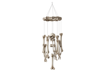 Skeleton wind chime isolated on transparent background