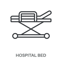 Hospital Bed Simple Style Outline Design Icon