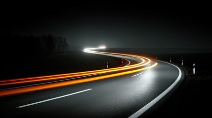 Night Road with Motion Blur