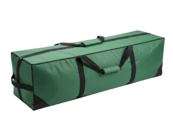 Green christmas tree storage bag isolated on transparent background