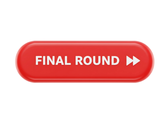 Red oval button with final round text and arrow isolated on transparent background