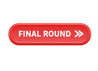 Red oval button with final round text and arrow isolated on transparent background