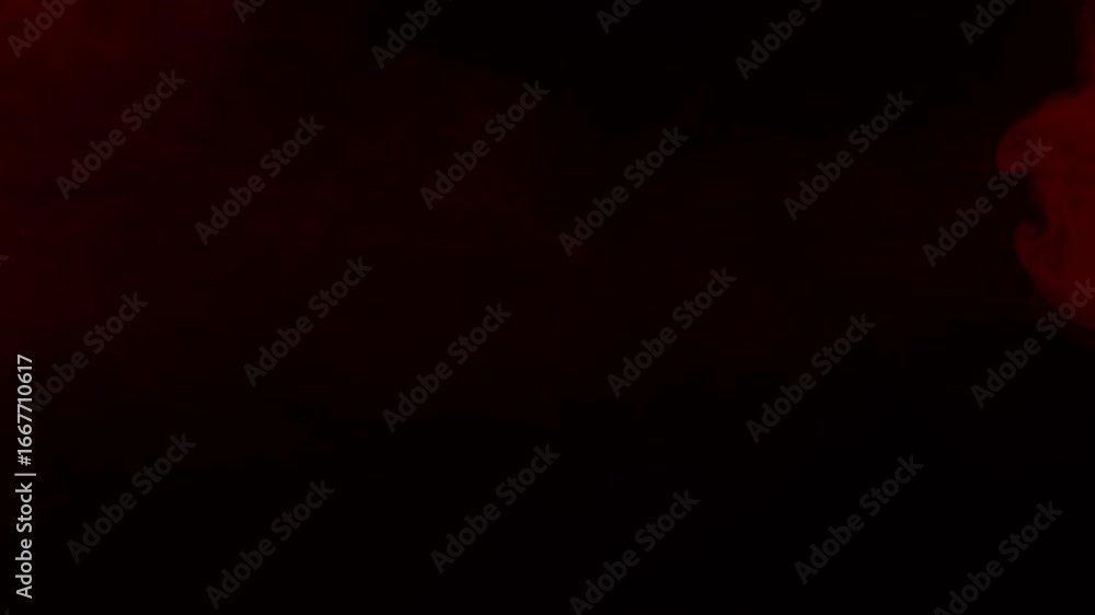 Poster abstract red smoke or fog slowly billows across black background, creating atmospheric and mysteriou