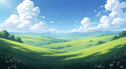 Obraz premium Serene Green Hillscape.