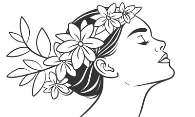 beautiful girl with flowers