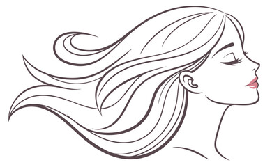 girl with beautiful and  long hair