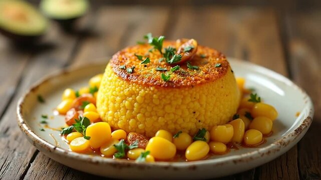  Corn Pone served authentically on a plate
