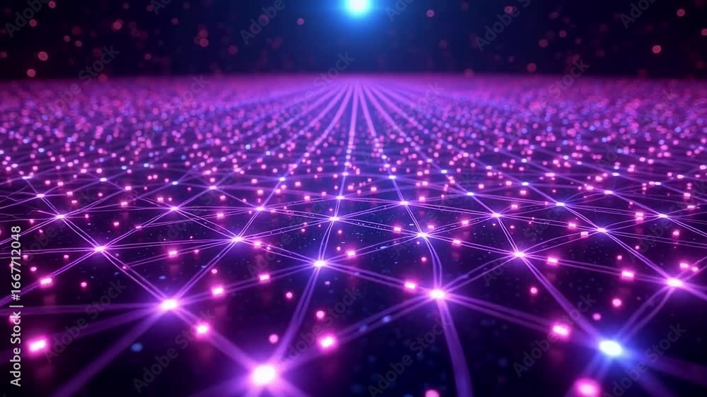 Poster purple network connection digital technology background abstract data futuristic grid lines