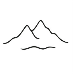 Minimalist Hand-Drawn Mountain Icon