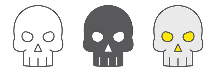Skull line icon, halloween and death, skeleton sign, vector graphics, a linear pattern on a white background, eps 10.