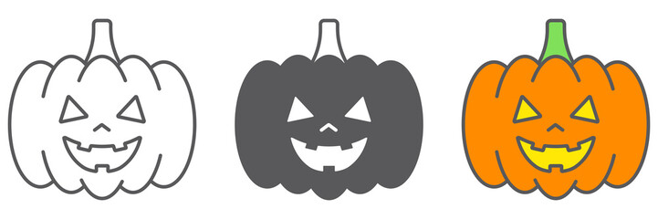 Halloween pumpkin line icon, autumn and decoration, food sign, vector graphics, a linear pattern on a white background, eps 10.