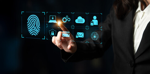 System for safeguarding digital identity using fingerprint authentication, encryption, and secure...