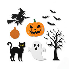 halloween pumpkin and bats