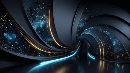 Abstract Premium Luxury background  and modern dark blue wallpaper illustration with stylish color curved lines and elements. Rich navy blue abstract background for header. Dynamic shapes composition