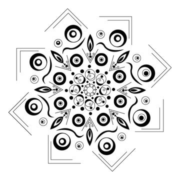 Mandla floral pattern Vintage seamless featuring black and white art background