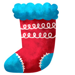 Christmas socks watercolor ilustration