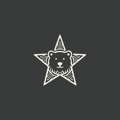 Bear star logo vector icon illustration
