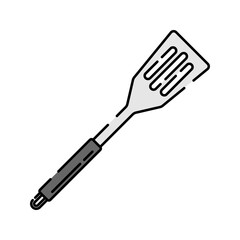 Slotted Spatula Flat design style, cooking spatula with slots for flipping food, ideal for grilling graphics and culinary icons.
