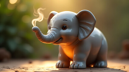 Beautiful elephant essence burner with intricate design for home decor