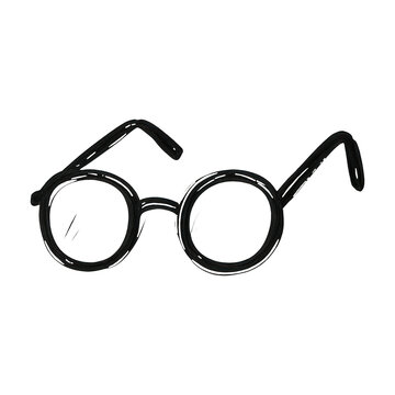 PNG Minimalist sketch of round glasses.