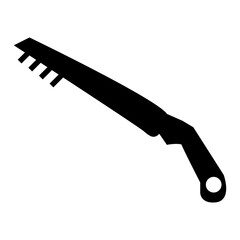 black garden saw tools vector glyph icon