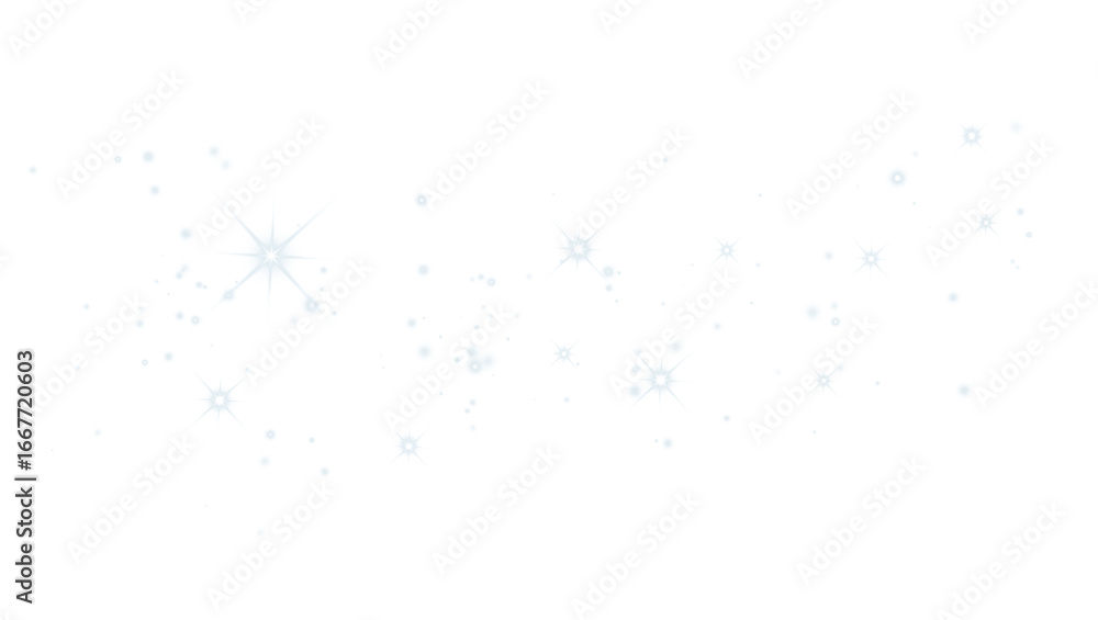 Sticker light effect with many glitter particles with transparency. starry cloud with shining dust