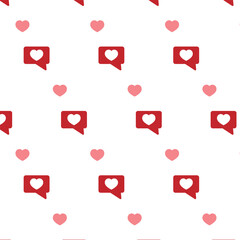 "Seamless Love Heart Social Media Icon Pattern - Valentine's Day Digital Background"