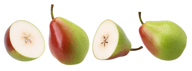Pear and half isolated, transparent PNG, PNG format