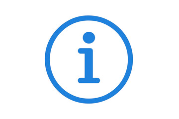 Blue information icon on transparent background symbolizing help and support