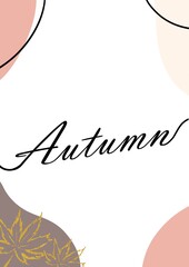 シンプルな秋イラスト　名刺・壁紙