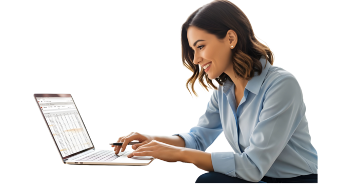 a young professional woman working on a laptop in a modran cafe natural light candid photography stock image style
- Powered by Adobe
