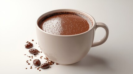 Fototapeta premium Elegant presentation of hot chocolate with dark chocolate confectionery delight